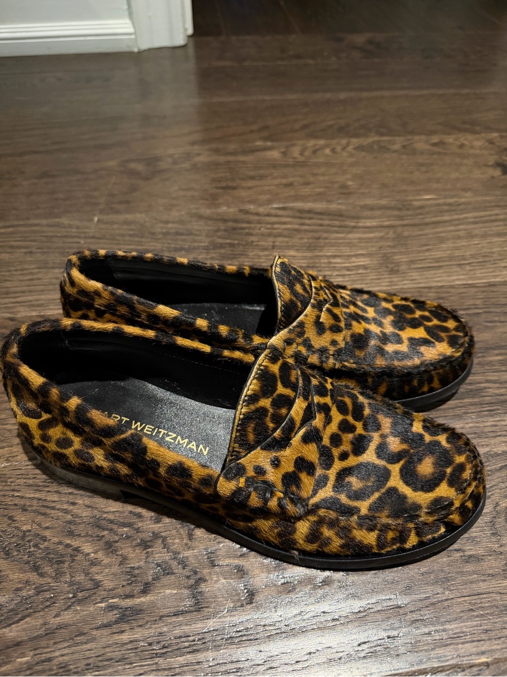 Stuart Weitzman Lottie Calf hair Leopard Loafers